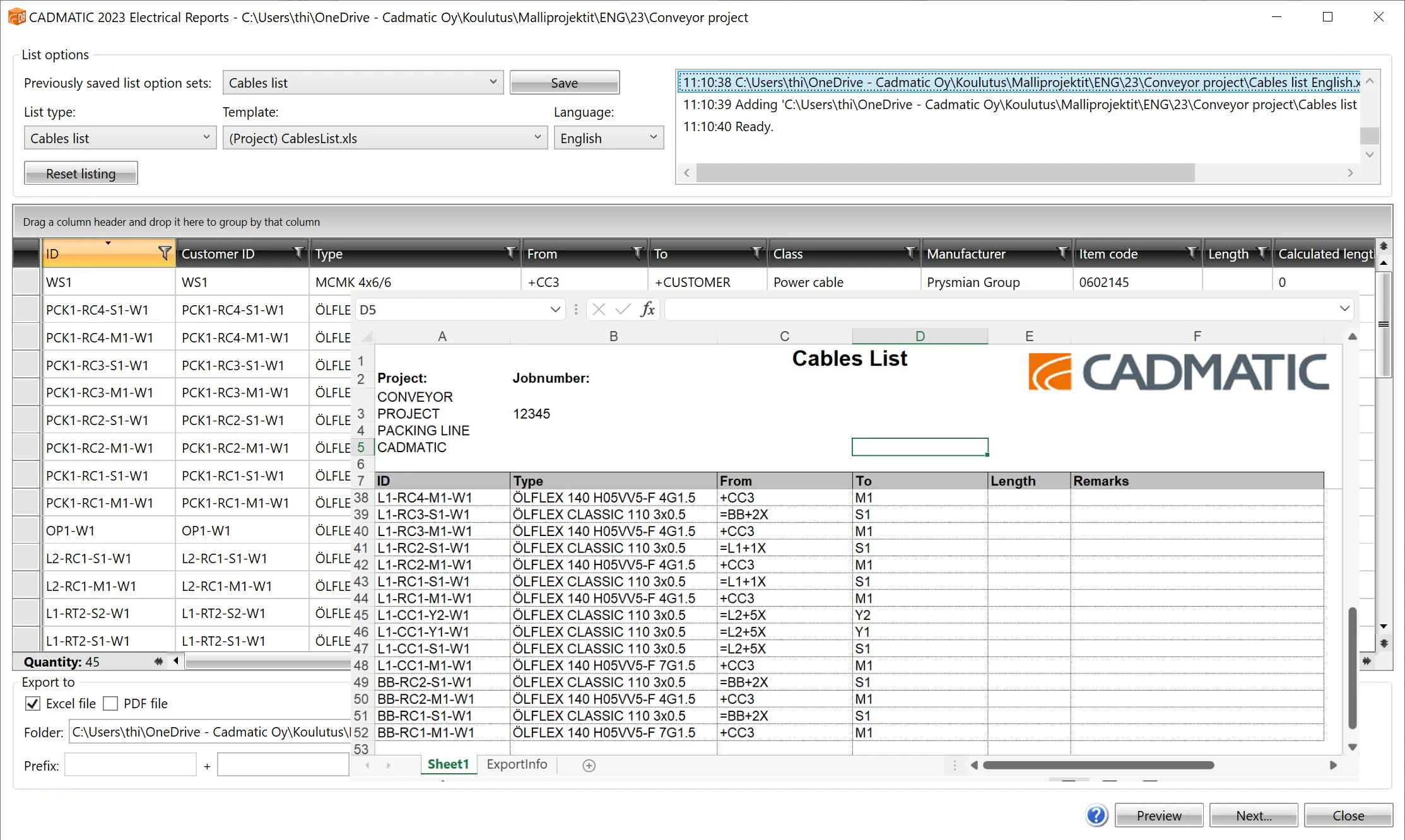 screenshot of CADMATIC Electrical
